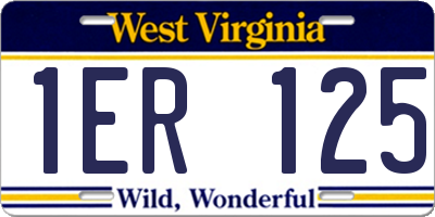 WV license plate 1ER125