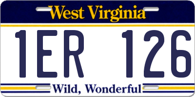 WV license plate 1ER126