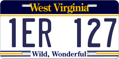 WV license plate 1ER127