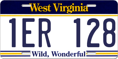 WV license plate 1ER128