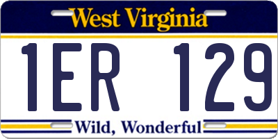 WV license plate 1ER129