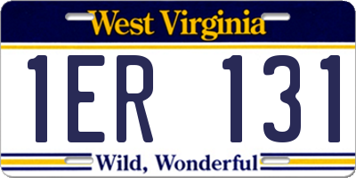 WV license plate 1ER131