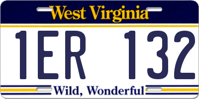 WV license plate 1ER132