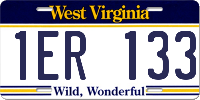 WV license plate 1ER133