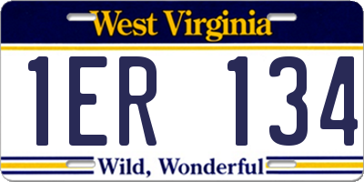 WV license plate 1ER134