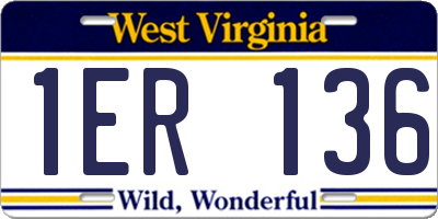 WV license plate 1ER136