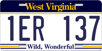 WV license plate 1ER137