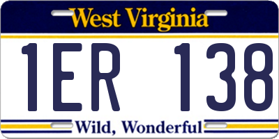 WV license plate 1ER138