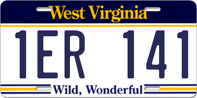 WV license plate 1ER141
