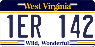 WV license plate 1ER142