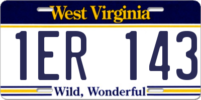 WV license plate 1ER143