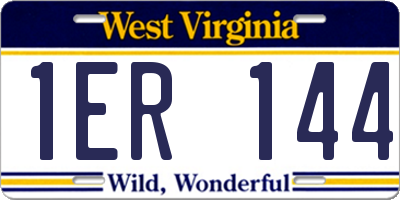 WV license plate 1ER144