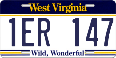 WV license plate 1ER147