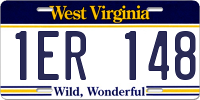 WV license plate 1ER148