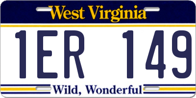 WV license plate 1ER149