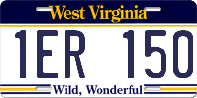 WV license plate 1ER150