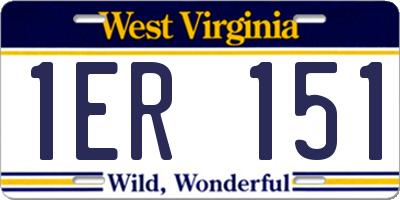 WV license plate 1ER151