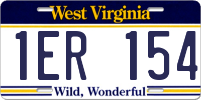 WV license plate 1ER154