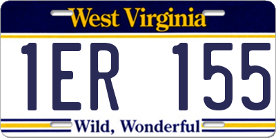 WV license plate 1ER155