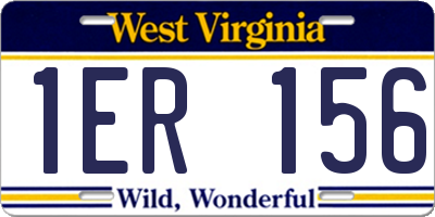 WV license plate 1ER156