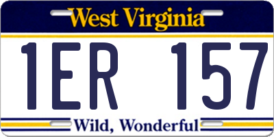 WV license plate 1ER157