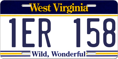WV license plate 1ER158