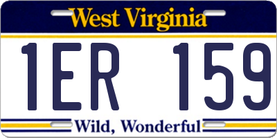 WV license plate 1ER159