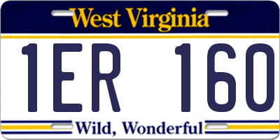 WV license plate 1ER160