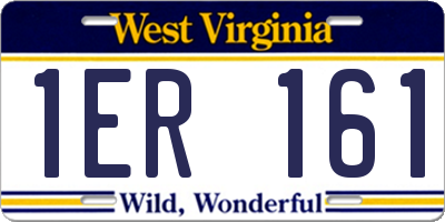 WV license plate 1ER161