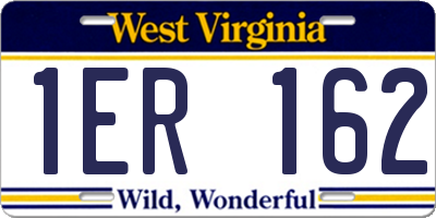 WV license plate 1ER162