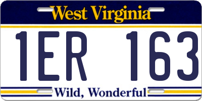 WV license plate 1ER163