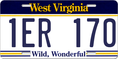 WV license plate 1ER170