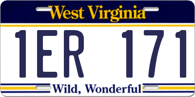 WV license plate 1ER171