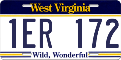 WV license plate 1ER172