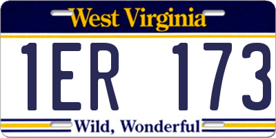 WV license plate 1ER173