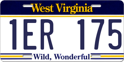 WV license plate 1ER175