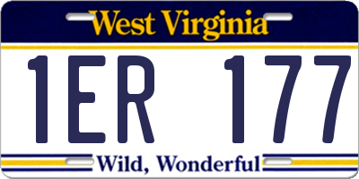 WV license plate 1ER177