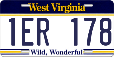WV license plate 1ER178