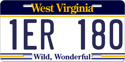 WV license plate 1ER180