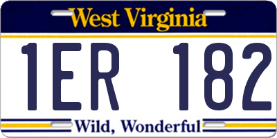 WV license plate 1ER182