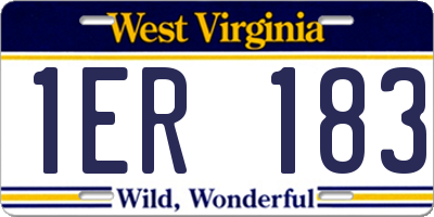 WV license plate 1ER183