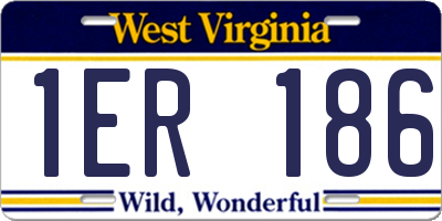 WV license plate 1ER186