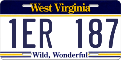 WV license plate 1ER187
