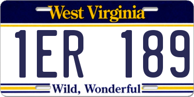 WV license plate 1ER189