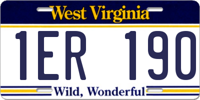 WV license plate 1ER190