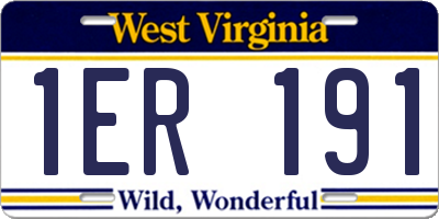 WV license plate 1ER191
