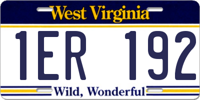 WV license plate 1ER192