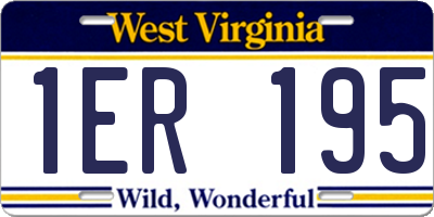 WV license plate 1ER195