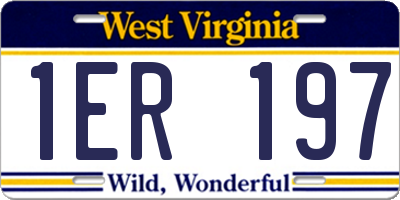 WV license plate 1ER197