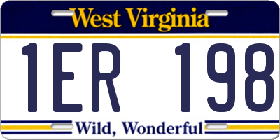 WV license plate 1ER198